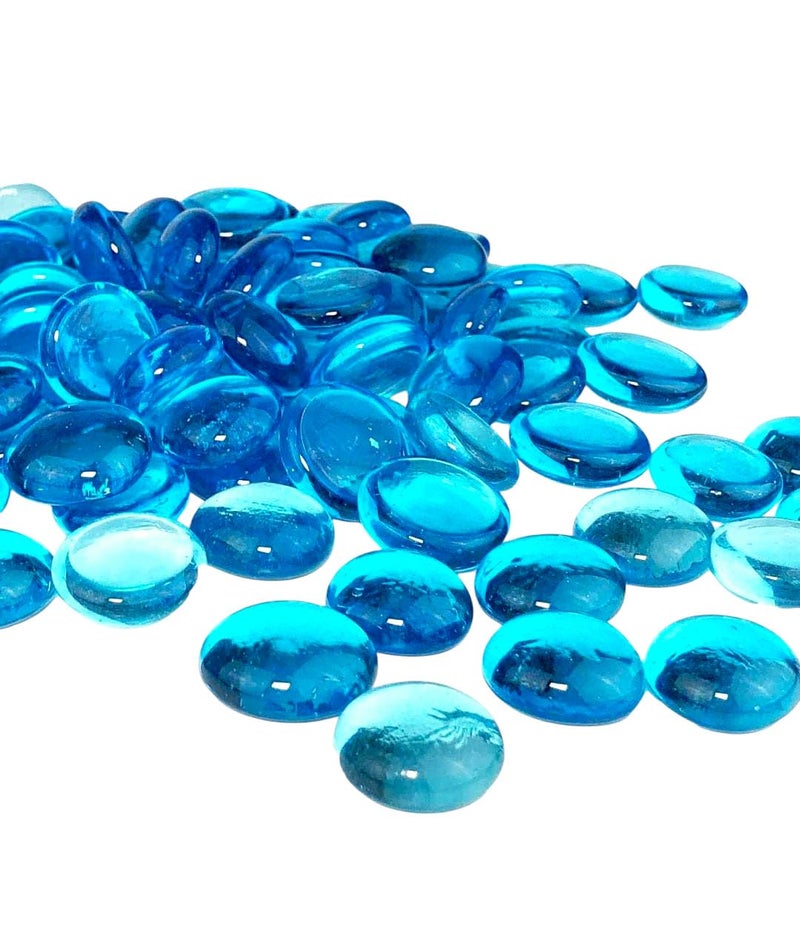 Decorative Blue Glass Stones Assorted Sizes and Shapes - Image 1