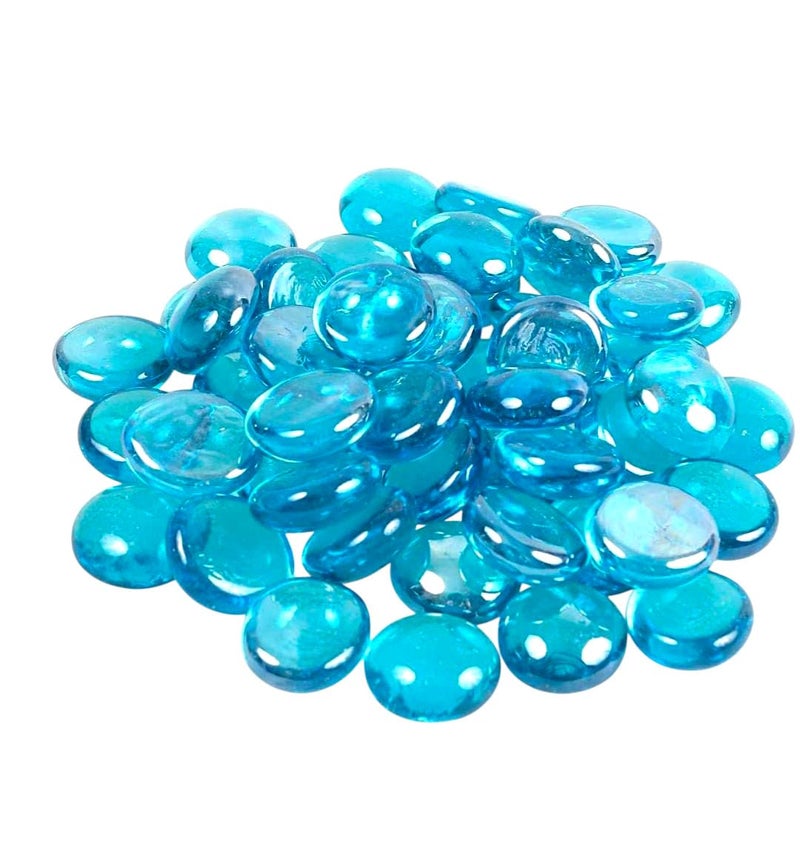 Decorative Blue Glass Stones Assorted Sizes and Shapes - Image 2