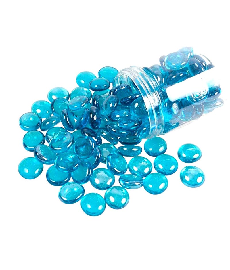 Decorative Blue Glass Stones Assorted Sizes and Shapes - Image 4