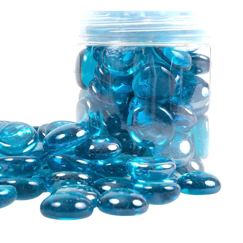 Decorative Blue Glass Stones Assorted Sizes and Shapes - Image 5