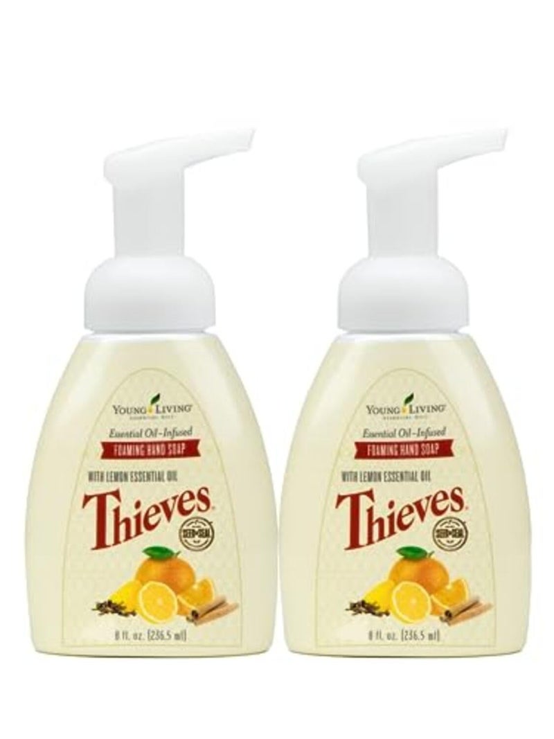 Young Living Thieves Foaming Hand Soap 8 fl oz, Pack of 2 - Essential Oils - Gentle Cleansing, Refreshing Aroma, Powerful Moisturizers for Dry Skin, Hygienic Hands, Anti-bacteria - Image 1