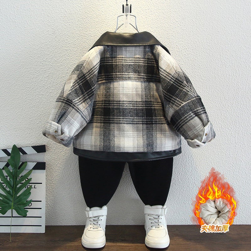 Boys' Winter Quilted Jacket Arrival Handsome Boy Baby'S Small Lapel Thickened Jacket Children'S Winter Coat - Image 3