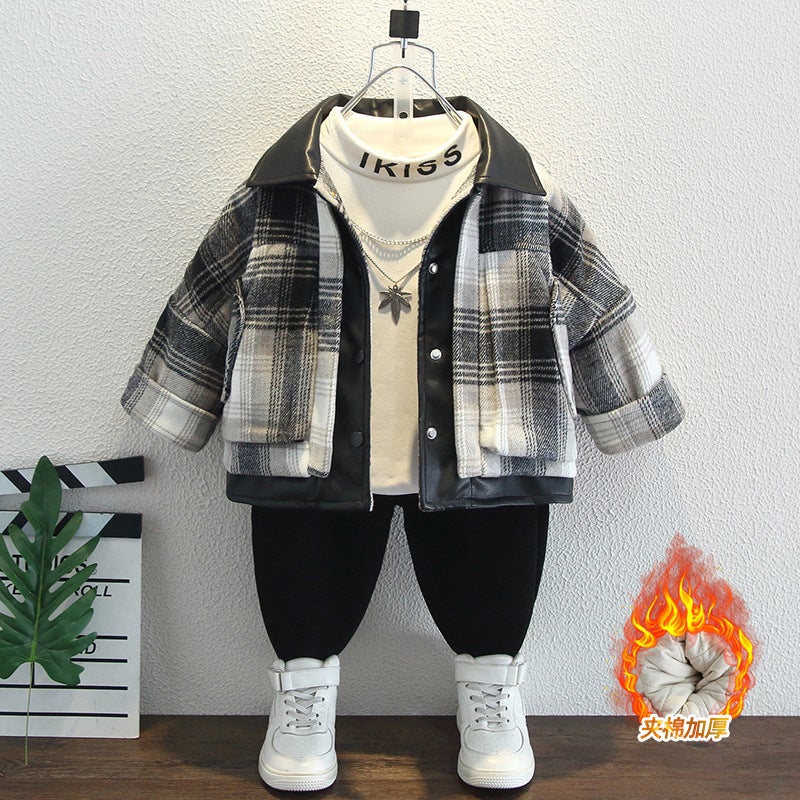 Boys' Winter Quilted Jacket Arrival Handsome Boy Baby'S Small Lapel Thickened Jacket Children'S Winter Coat - Image 2