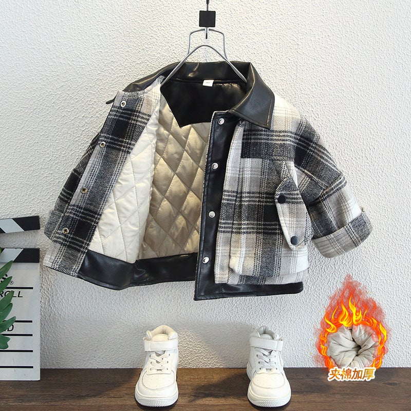 Boys' Winter Quilted Jacket Arrival Handsome Boy Baby'S Small Lapel Thickened Jacket Children'S Winter Coat - Image 1