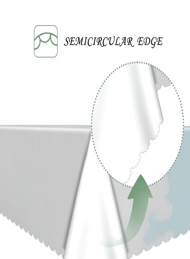 ggaimwf مفرش طاولة مستطيل الشكل من ggaimwf، مقاس 60×102 بوصة، بتصميم مستوحى من الطبيعة الحالمة، بألوان الباستيل السماوية والزرقاء، مقاوم للماء والبقع، مناسب للمطبخ وغرفة الطعام والمنزل وحفلات استقبال المولود وغرفة النوم. - Image 2