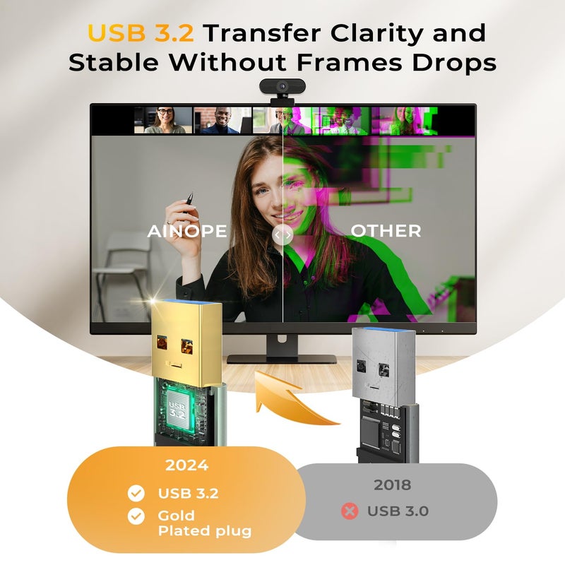 AINOPE USB Extension Cable,USB Extender,USB 3.0 Extension Cable, Male to Female Cord High Data Transfer Compatible with Webcam,USBKeyboard,Flash Drive,Hard Drive,Printer,10FT,Grey - Image 5