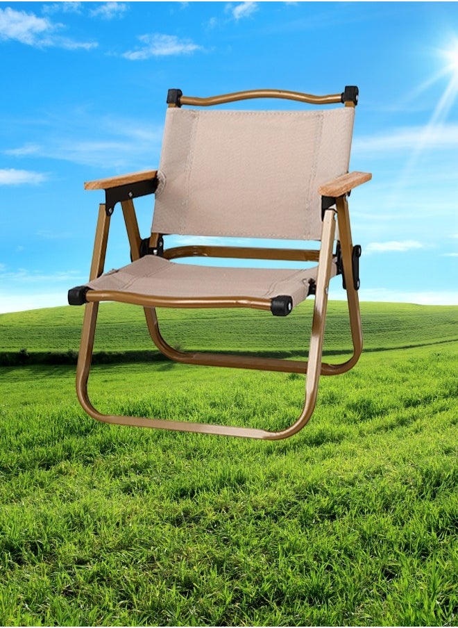 HaveDream Outdoor Folding Chair, Aluminum Alloy Chair Portable Picnic Car Folding Chair (Children's Yellow Tube Khaki)  - Image 4
