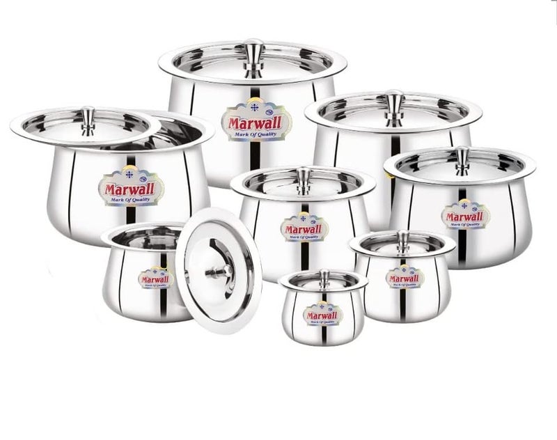 Marwall Stainless Steel Handi with Lid for Serving and Storage of GheeDhaiMilk etc 300ml - Image 4