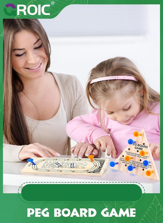 GROIC 5 Packs Wooden Peg Board Game Family Toy Birthday Party Favors Classic Educational for Teens and Adults - Image 5