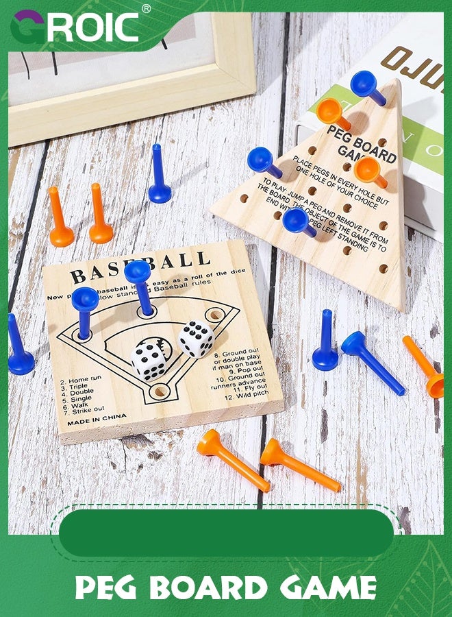 GROIC 5 Packs Wooden Peg Board Game Family Toy Birthday Party Favors Classic Educational for Teens and Adults - Image 4