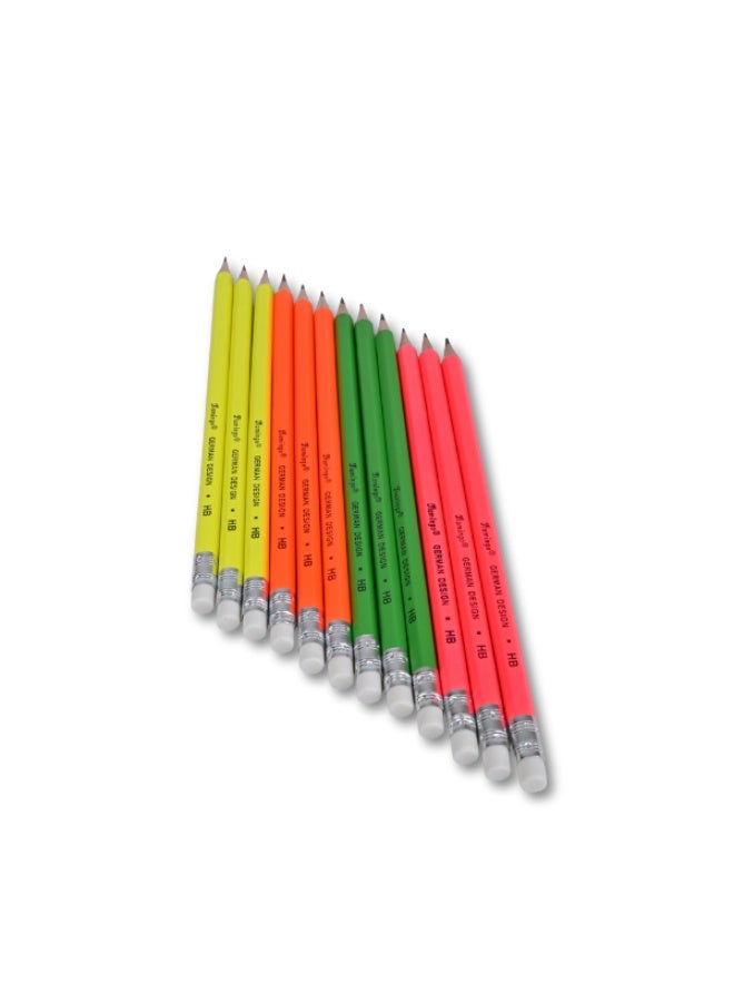 Flamingo HB Graphite Pencils - 12 Pcs - German Design - Image 3