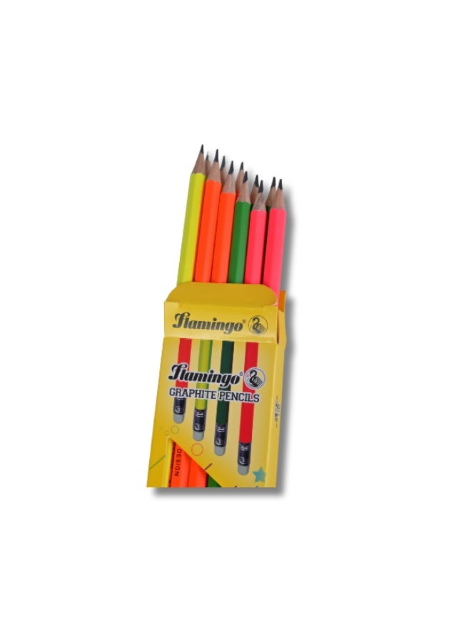 Flamingo HB Graphite Pencils - 12 Pcs - German Design - Image 2