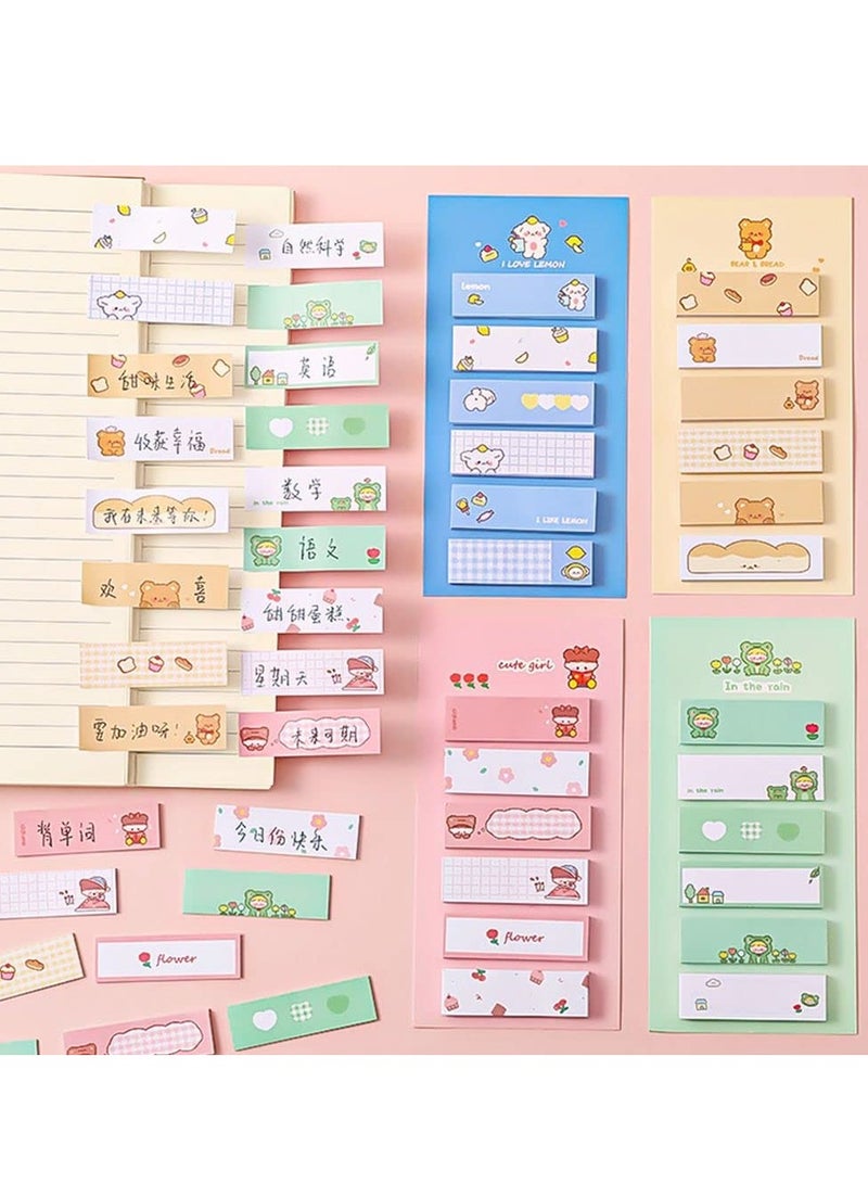 Barakah 8 Pcs Sticky Notes, Cartoon Sticky Notes Animals Shape Markers Flags Self-Stick Memo Pads Students Home Office Roommates Gifts Tab Supplies(4 Styles*2) - Image 4