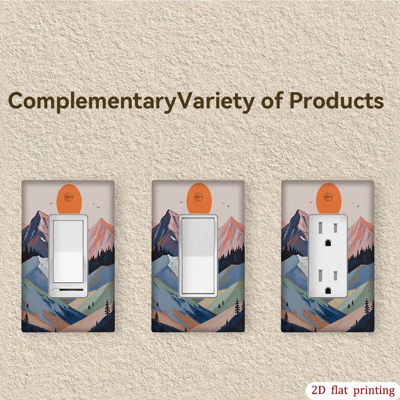 1 Switch Plate Cover Mountain Forest Duplex Farmhouse Decor Snap Installation No Wiring 7cm x 11.4cm - Image 4