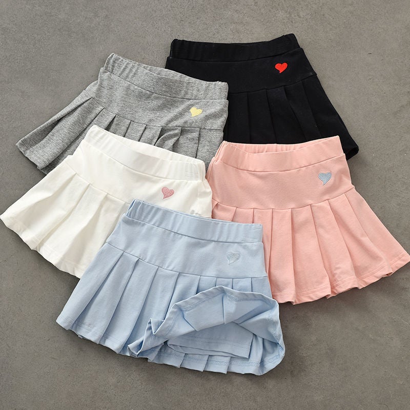 Girls' Summer Skirt Casual All-Match Baby Girls' Safety Pants Anti-Slip Children'S Pleated Love Skirt Skirt - Image 3