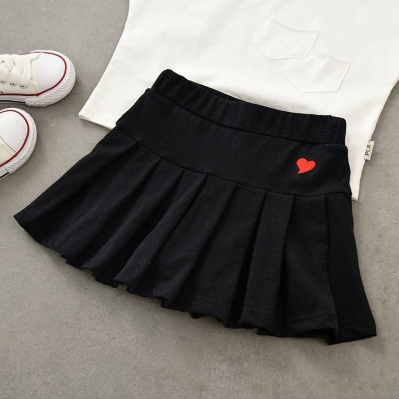 Girls' Summer Skirt Casual All-Match Baby Girls' Safety Pants Anti-Slip Children'S Pleated Love Skirt Skirt - Image 5