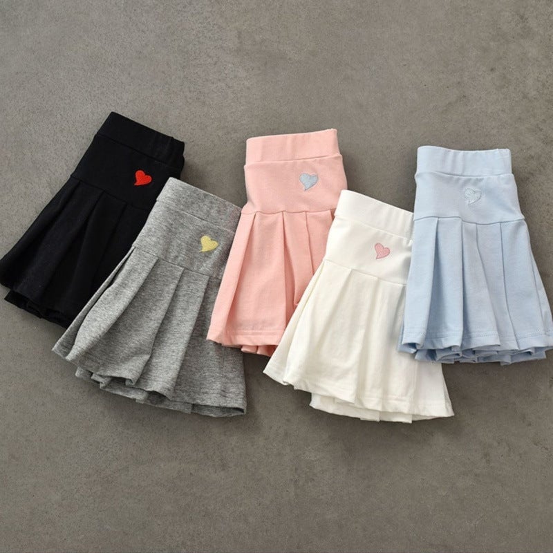 Girls' Summer Skirt Casual All-Match Baby Girls' Safety Pants Anti-Slip Children'S Pleated Love Skirt Skirt - Image 2