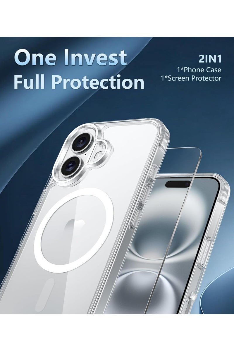 Case Clear Transparent Magnetic Case Compatible with iPhone 16 Pro with Free Screen Protector - Image 3
