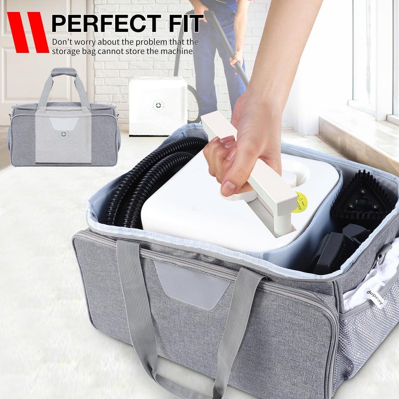 YUMTIM Carry Bag Compatible with Dupray Neat Steam Cleaner, Dupray Neat Steamer for Floors Storage Organizer Adjustable Storage Bag for Steam Cleaner with Extra Pockets, Grey - Image 4