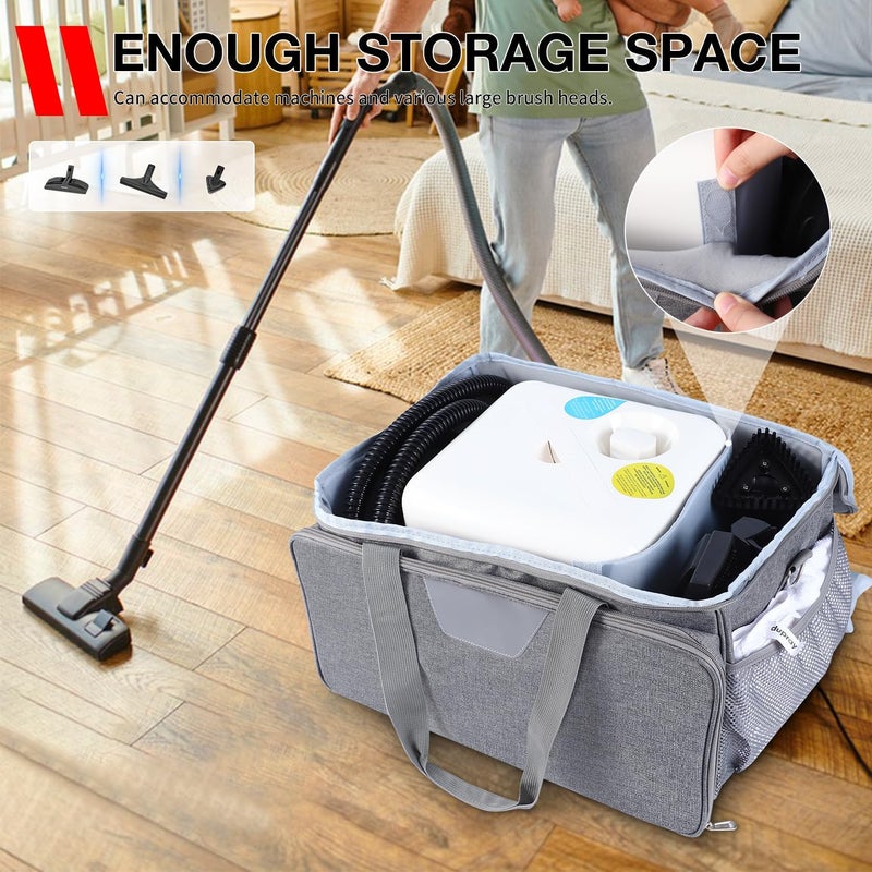 YUMTIM Carry Bag Compatible with Dupray Neat Steam Cleaner, Dupray Neat Steamer for Floors Storage Organizer Adjustable Storage Bag for Steam Cleaner with Extra Pockets, Grey - Image 5