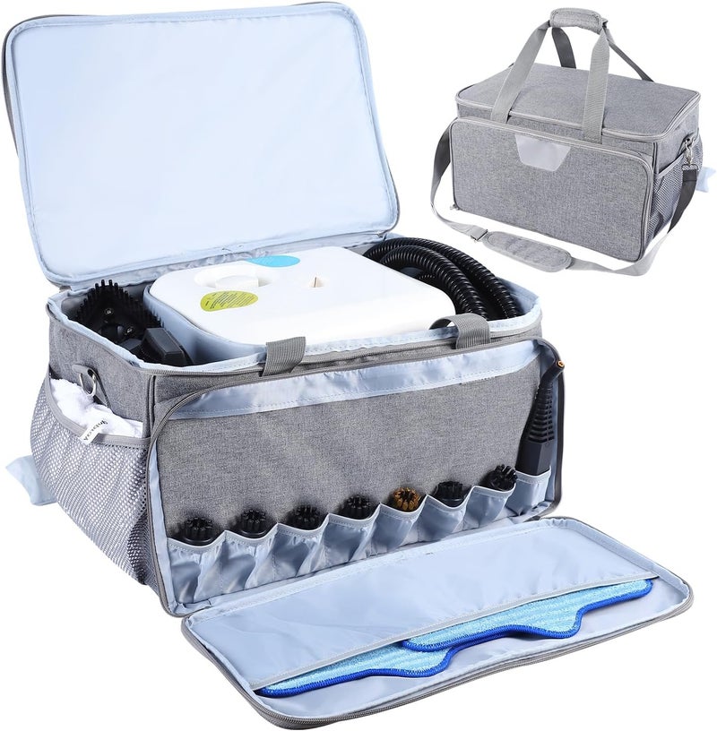 YUMTIM Carry Bag Compatible with Dupray Neat Steam Cleaner, Dupray Neat Steamer for Floors Storage Organizer Adjustable Storage Bag for Steam Cleaner with Extra Pockets, Grey - Image 1