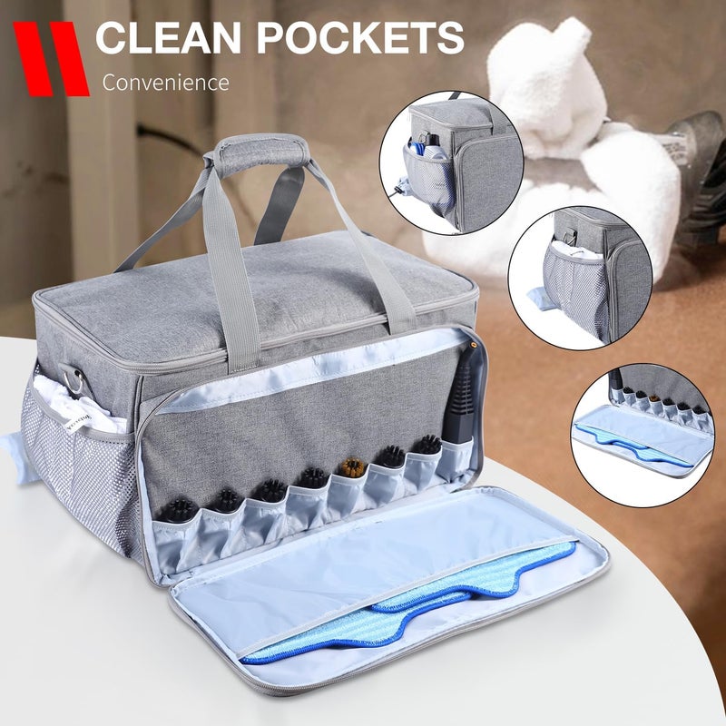 YUMTIM Carry Bag Compatible with Dupray Neat Steam Cleaner, Dupray Neat Steamer for Floors Storage Organizer Adjustable Storage Bag for Steam Cleaner with Extra Pockets, Grey - Image 2