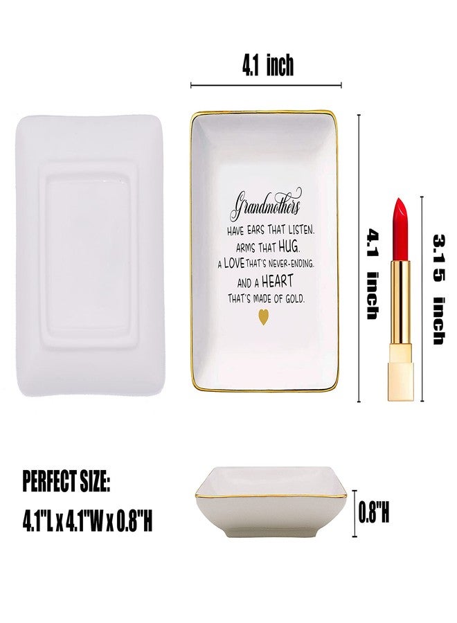 Topthink Mother's Day Gift for Grandma-Grandmother Gift-Grandmothers Have Ears That Listen Arms That Hug-Birthday Gift-Christmas Gift for Grandma Nana-Gigi Gift-Ceramic Jewelry Tray,Trinket Holder,Ring Dish - Image 5