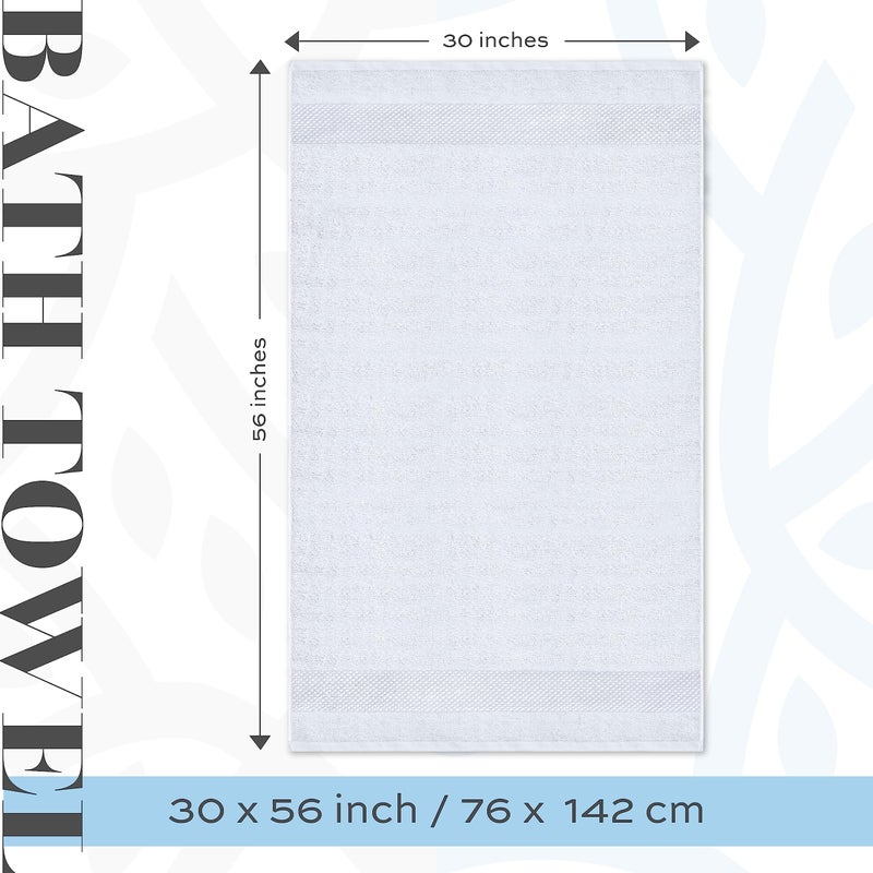White Classic Luxury White Bath Towels Large - Circlet Egyptian Cotton | Highly Absorbent Hotel spa Collection Bathroom Towel | 30x56 Inch | Set of 2 - Image 5