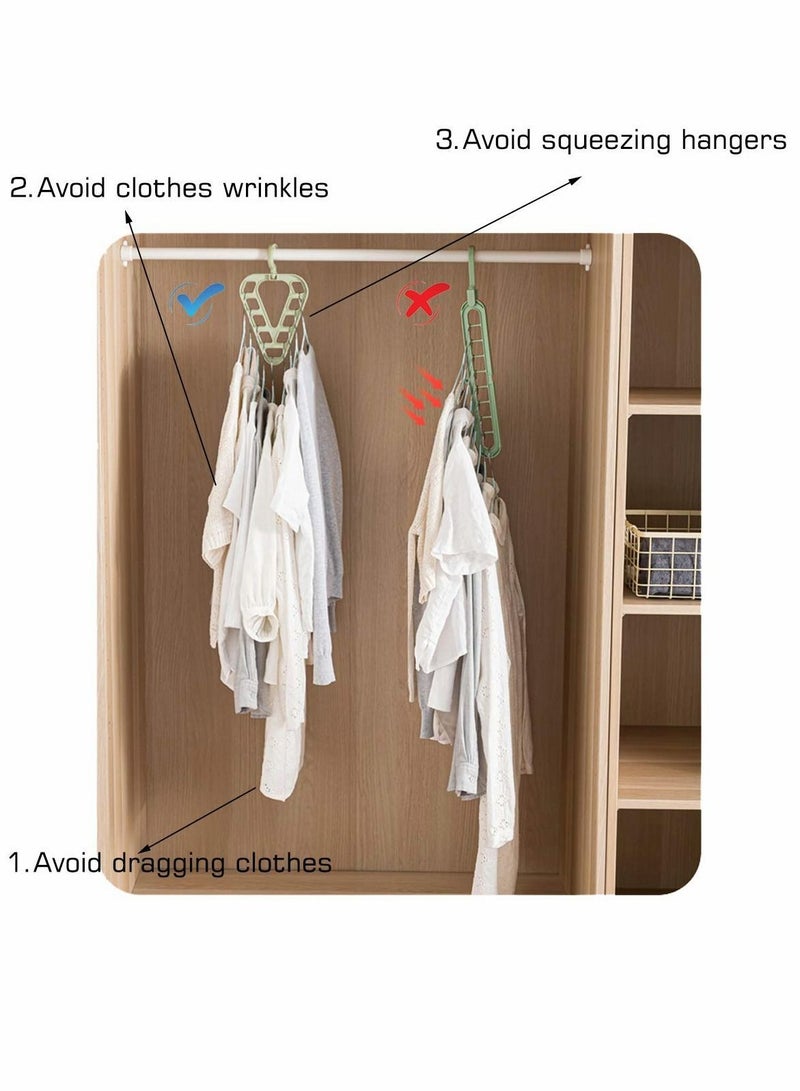 Y&D Clothes Hanger Organizer, Multi Functional Wardrobe Hanger, Rotate Anti-skid Storage Coat Hangers with 9 Holes - Image 4