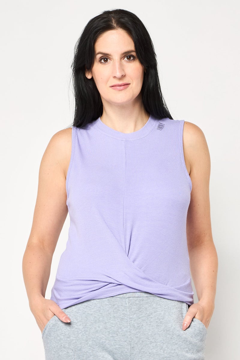 DKNY Women Sportswear Fit Sleeveless Training Tank Top, Lavender - Image 1