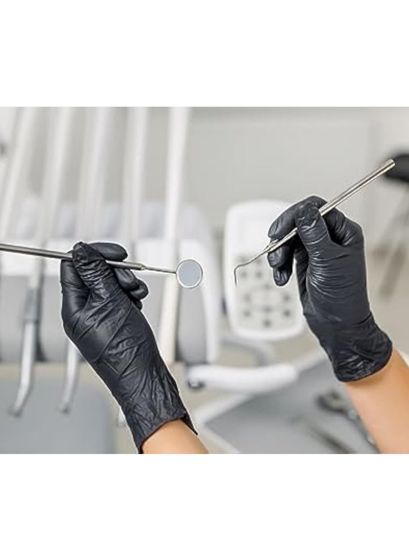 Black multi-purpose rubber gloves 100 piece - Image 2