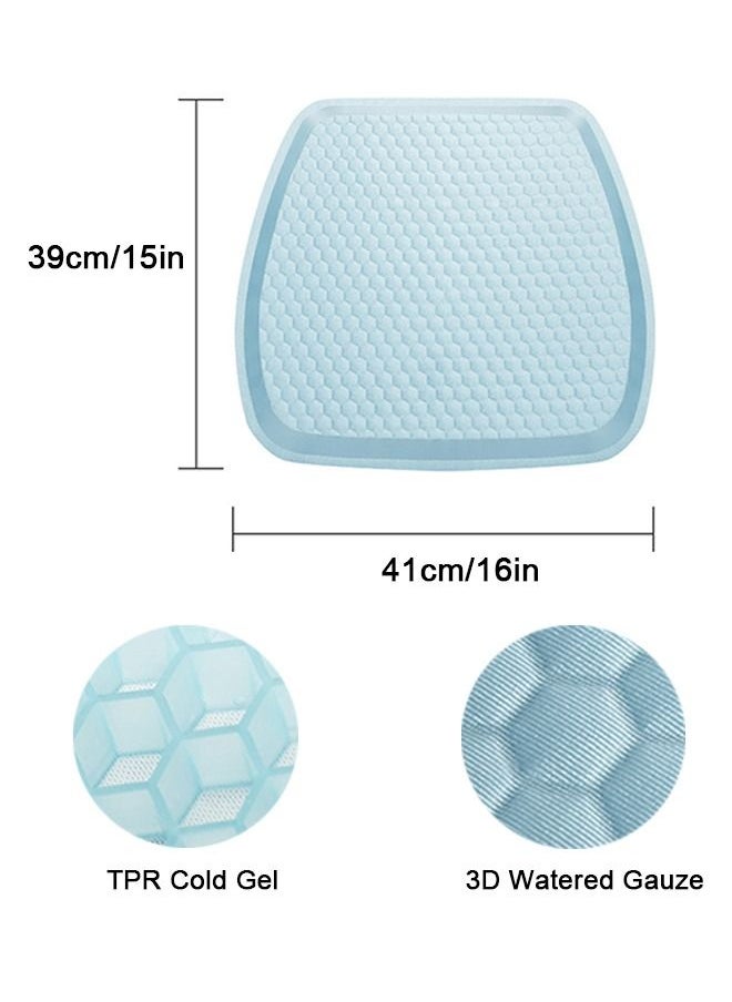Generic Ice Silk Gel Cushion Car Multi Function Cushion Summer Cool Cushion Jelly Gel Cushion Car Gel Cushion for Car Office Home Blue  - Image 2
