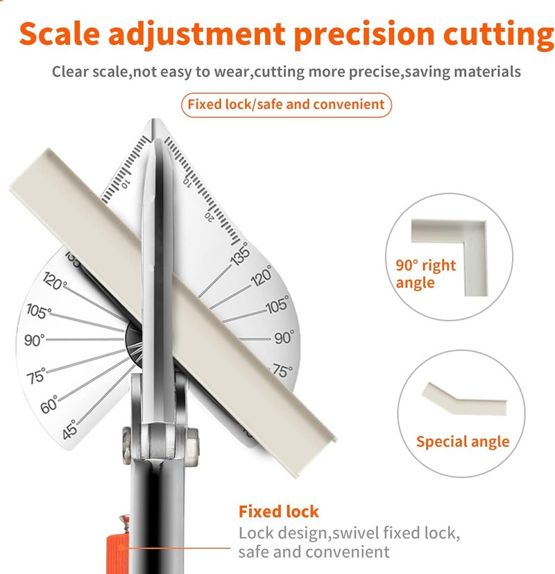 GARTOL Miter Shears, Multifunctional Trunking Shears for Angular Cutting of Moulding and Trim, Adjustable at 45 to 135 Degree, Hand Tools for Cutting Soft Wood, Plastic, PVC, No Replacement Blade - Image 2