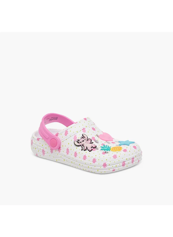 Disney Girls Angel Applique Clogs with Back Strap