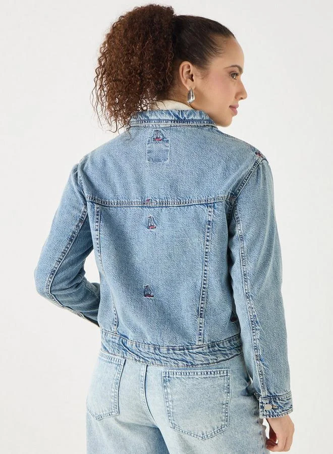 لي كوبر جاكيت مطرّز بجيوب وأزرار من لي كوبر