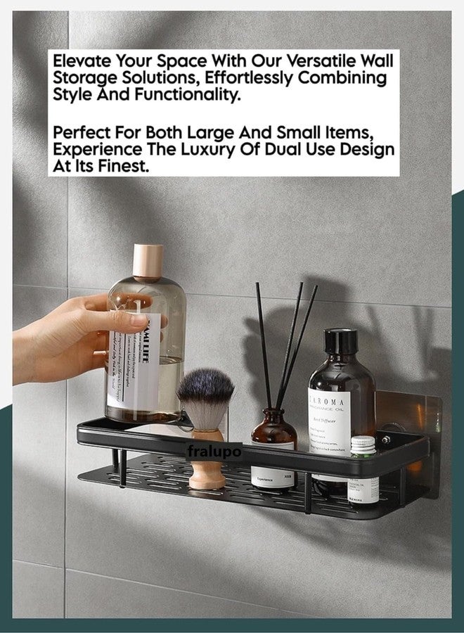 COZY CORNER Aluminium Self Adhesive Bathroom Shelf (Pack of 2) Wall Mounted Bathroom Organizer Rack Without Drill | Rust-Proof Bathroom Accessories Holder for Shampoo, Soap & Toiletries - Image 3