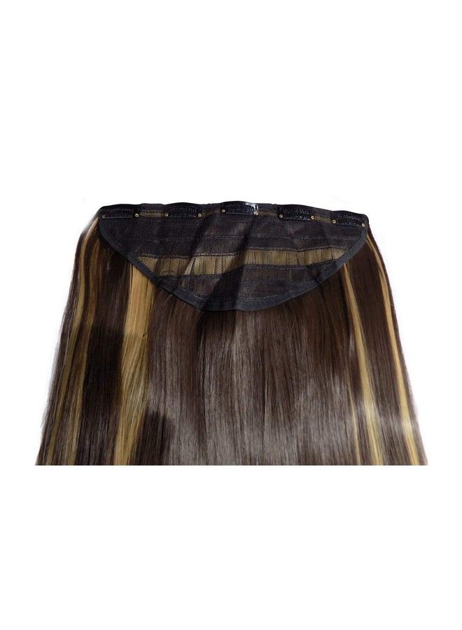 MoonEyes Straight Black Golden Highlighter Synthetic 5 Clips Single Pc Hair Extensions For Women And Girls (Black Gold) - Image 3