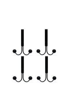 Y&D Over The Door Hooks for Clothes Metal Hanger 2 Hanging Coat Bag Robe Hat Scarf Black  - Image 1