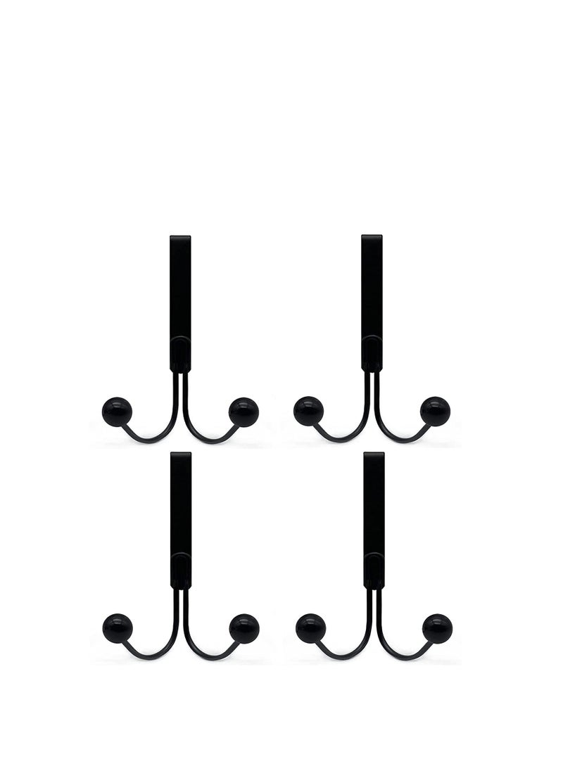 Y&D Over The Door Hooks for Clothes Metal Hanger 2 Hanging Coat Bag Robe Hat Scarf Black  - Image 1