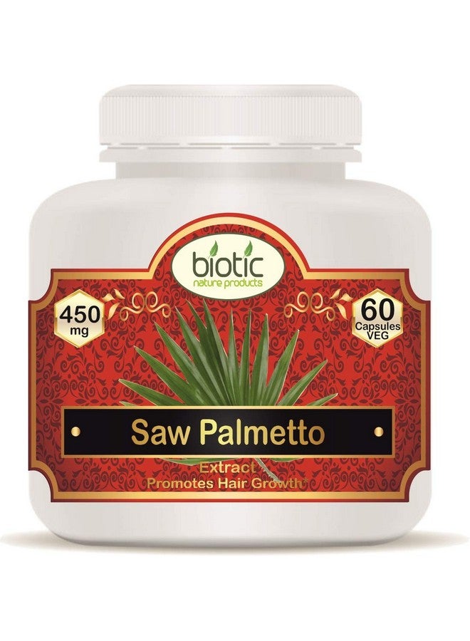 Biotic كبسولات ساو بالميتو الطبيعية الحيوية للشعر بقوة عالية 45% - 450 ملغ مستخلص - 60 كبسولة نباتية - Image 1