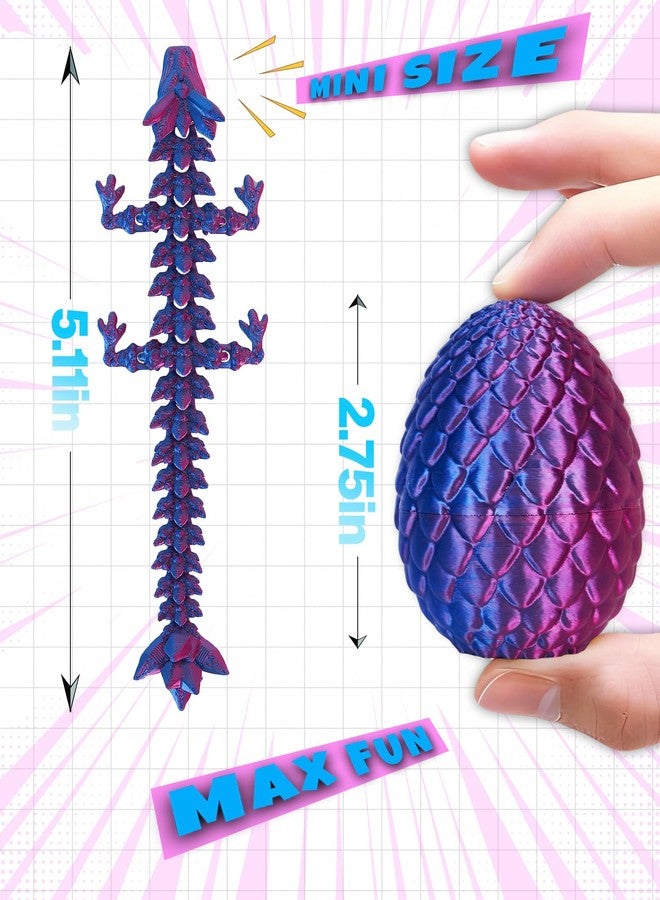 YILCER 4PCS 3D Printed Dragon Eggs with Dragon Inside Mini Dragon Egg Set Easter Eggs Articulated Dragon Mystery Dragon Egg Fidget Toy Surprise 3D Printed Animals Toy Set (Multicolor3-4pcs) - Image 2
