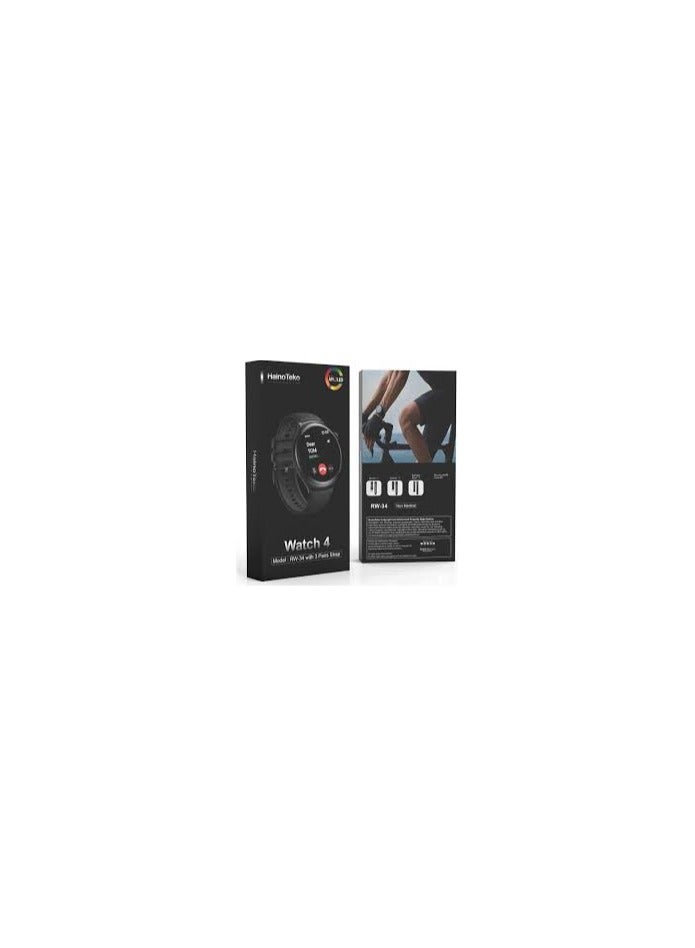 هينوتيكو ساعة Haino  اسود Teko RW-34 سمارت مدورة: ماركة Haino Teko. نموذج RW-34. شاشة كبيرة الحجم. شاشة أموليد. متعددة اللغات. وزن ١٠٠ جرام. - Image 3