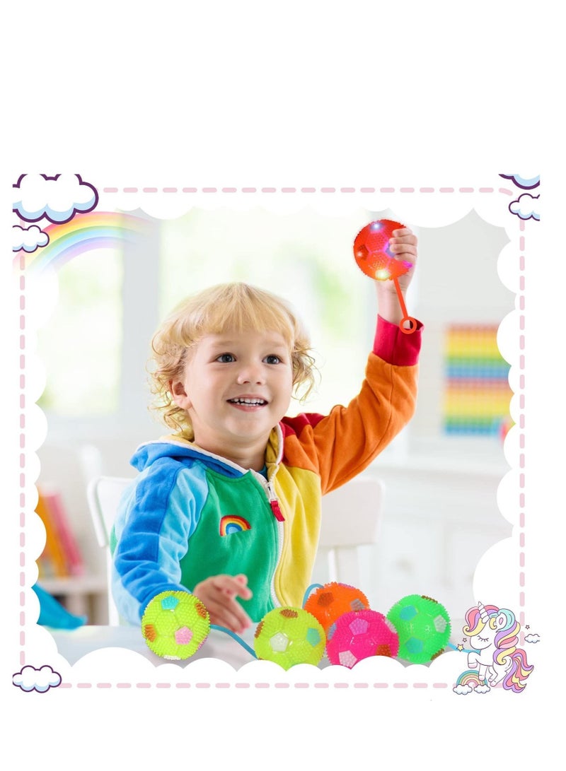 XiuWoo Relief Fidget Spiky Stress Soccer Balls, Kid Light up LED Bouncy Ball, Bulk Glow in the Dark Flashing Sensory Toy, for Adults, Teens and Children - Image 3