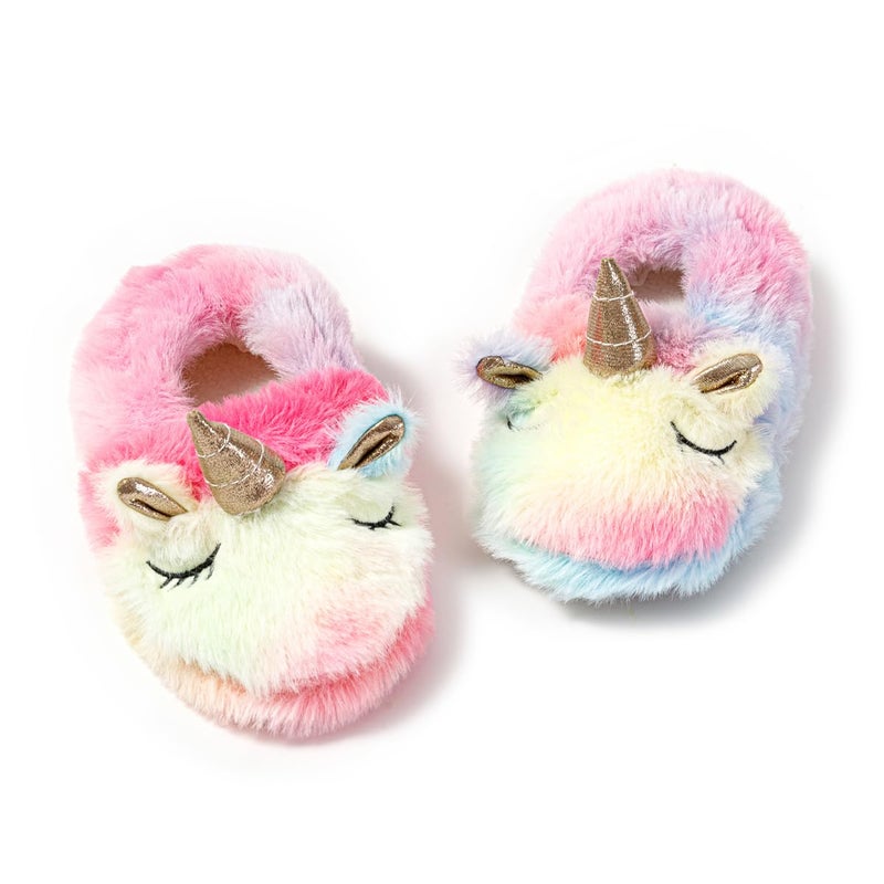 Enteer Baby Girls' Unicorn House Slippers Multicolor US 5-6 - Image 2