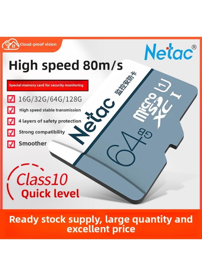 Authentic Netac Netac TF Card 16G32G64G Mobile Phone Memory Card Camera High-speed Recording Monitoring Memory Card-Capacity:64GB