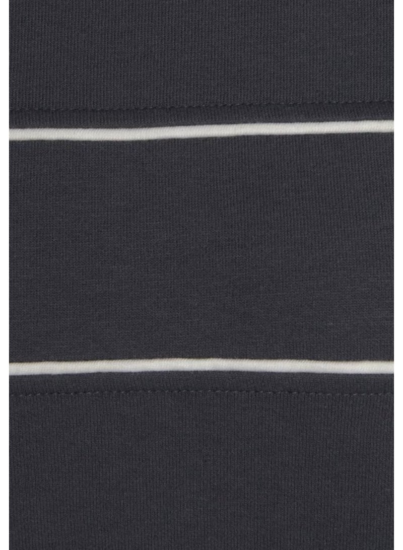 His Women's Sweatshirt Dark Grey – Casual Sweatshirt With White Lines - Image 4