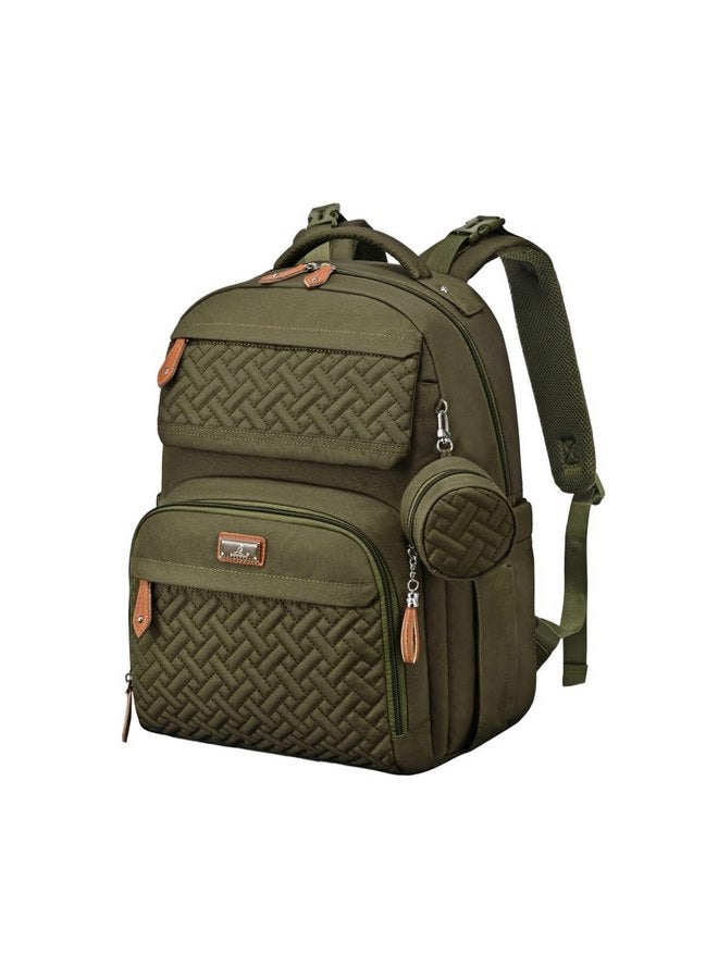 BabbleRoo BabbleRoo Diaper Bag Backpack, Travel Backpack with Changing Pad, Pacifier Case & Stroller Straps, Multifunction, Waterproof, Unisex - Army Green - Image 1