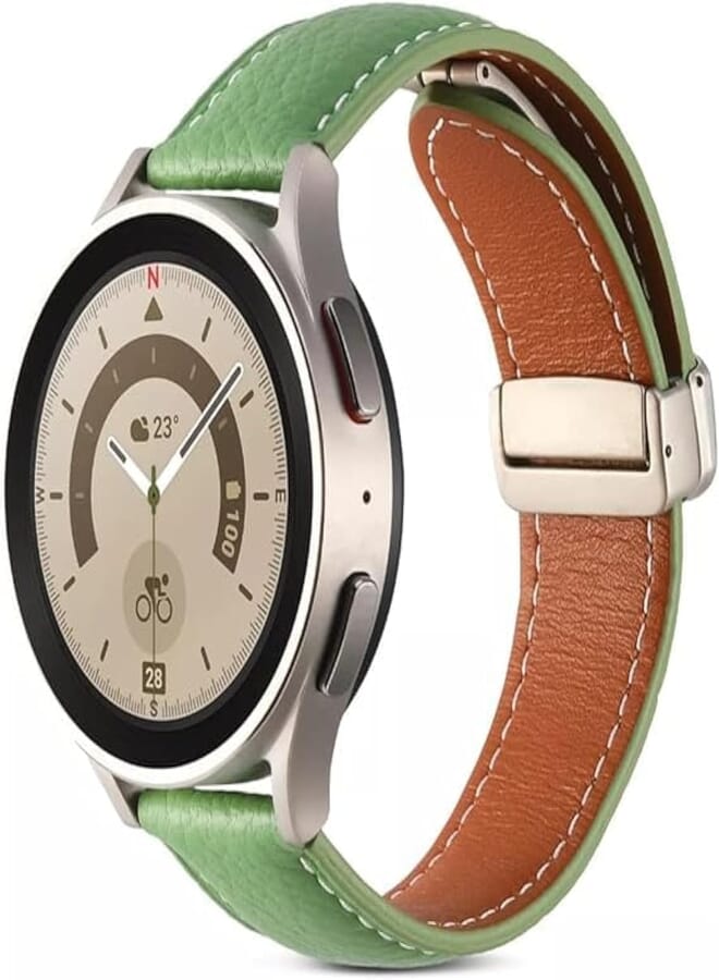 Next store Leather Band Magnetic Folding Clasp Compatible with Huawei GT2 | GT2 Pro | GT3 | GT3 Pro | GT Runner, Samsung Watch 3 45mm | Galaxy Gear S3 46mm & Amazfit GTR2 | GTR3 | GTR4