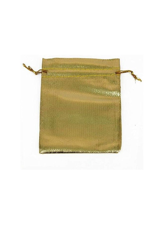 20 Pieces Chic Golden Drawstring Pouches 18cmx13cm - Versatile Gift Bags for Weddings, Holidays and Celebrations, Ideal for Jewelry, Sweets and Memorable Keepsakes