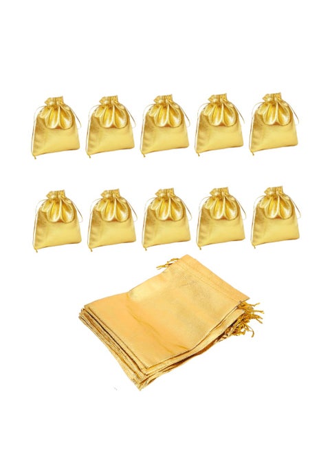 20 Pieces Chic Golden Drawstring Pouches 18cmx13cm - Versatile Gift Bags for Weddings, Holidays and Celebrations, Ideal for Jewelry, Sweets and Memorable Keepsakes